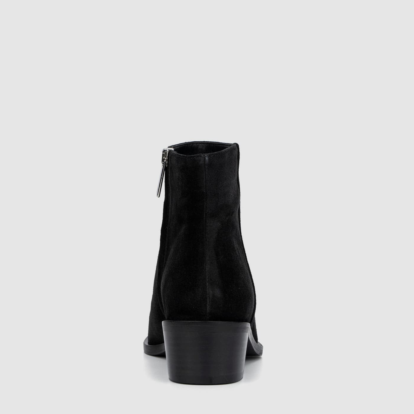 Reeta ankle boot in black suede with a low heel, alternate view