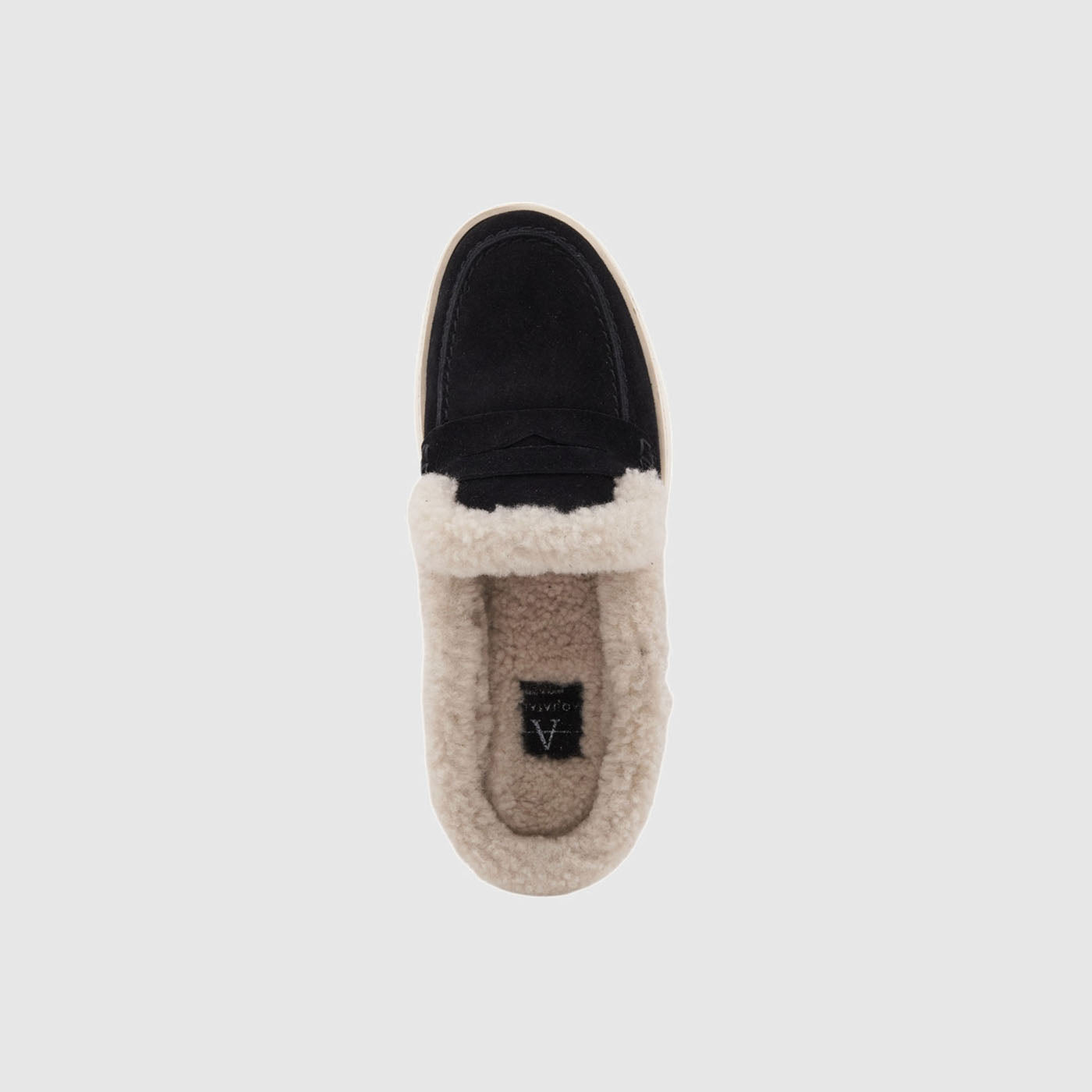 Amelia loafer sneaker in black suede with penny slots, alternate view
