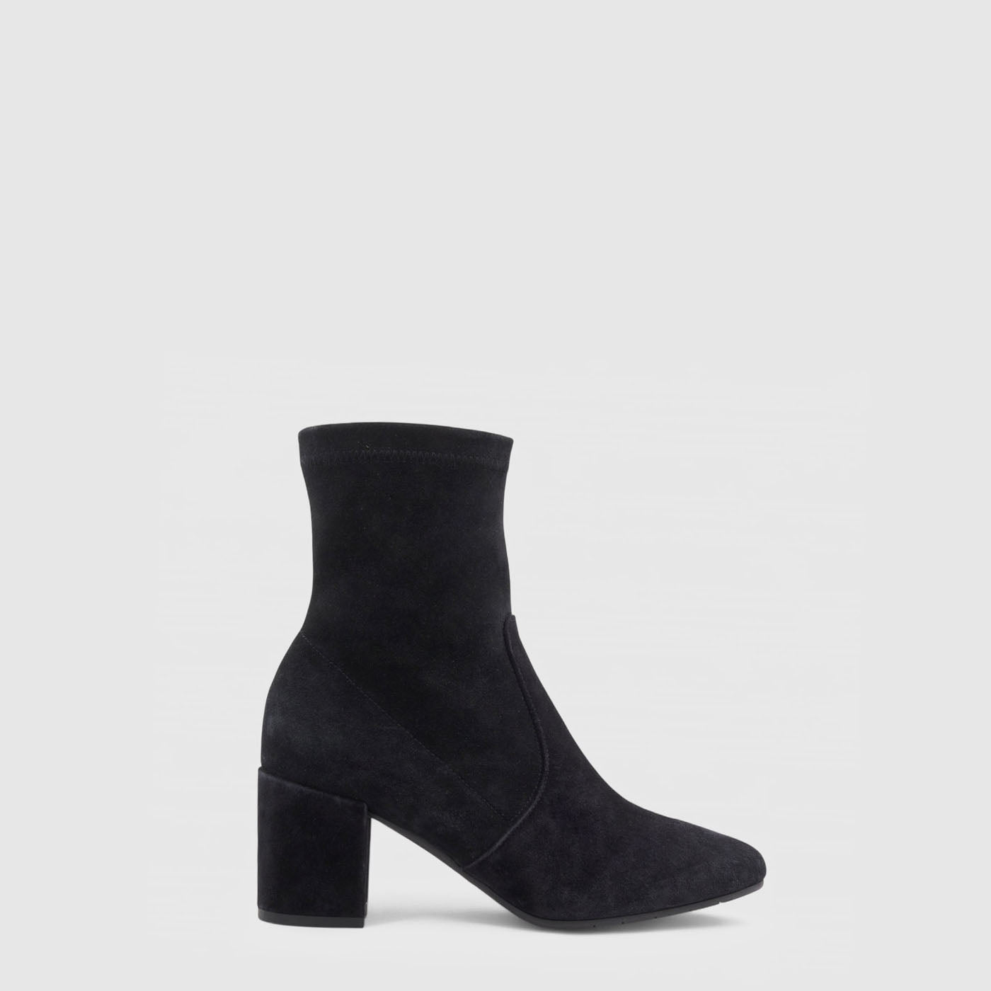 Demetra ankle boot in black suede with a square toe