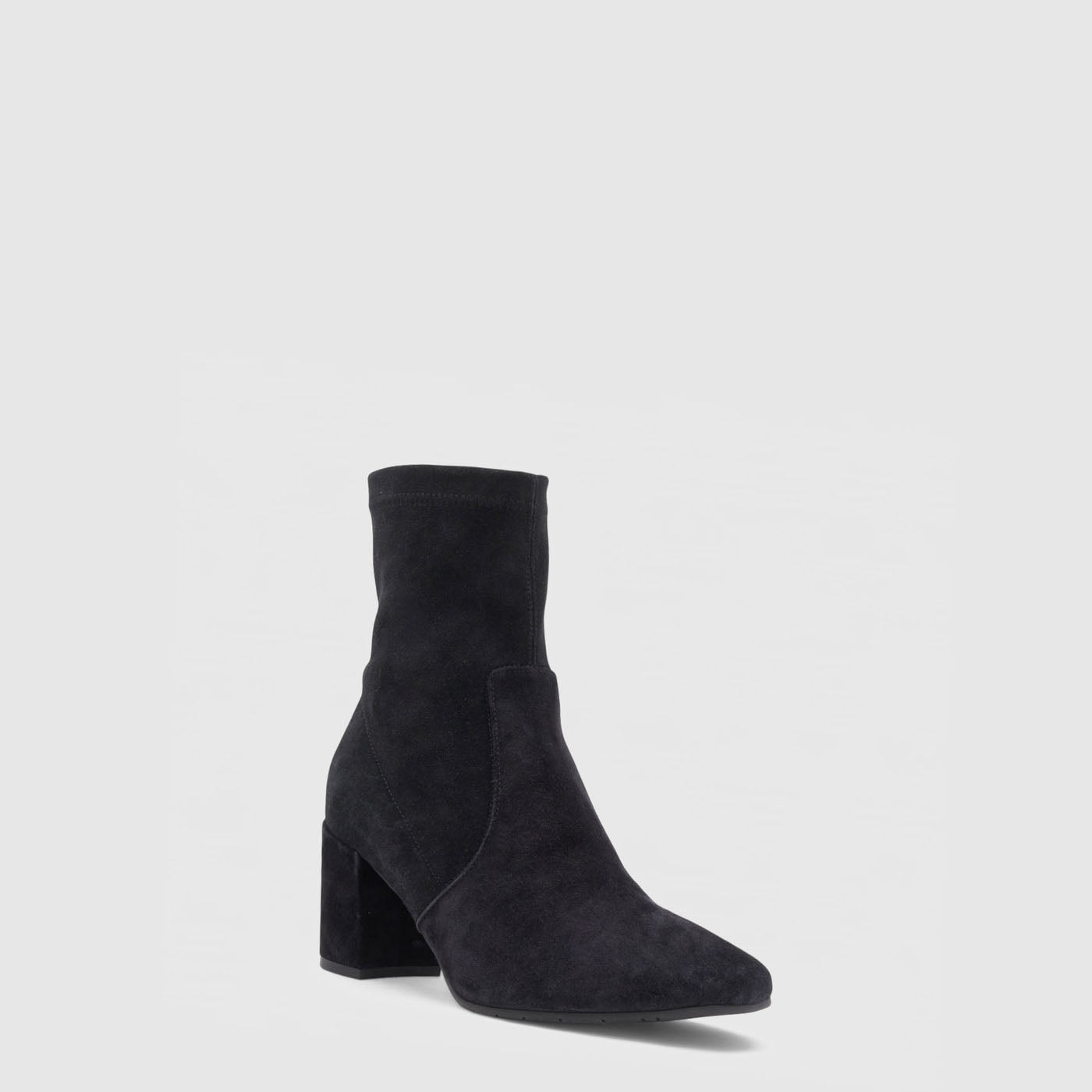 Demetra ankle boot in black suede with a square toe, alternate view