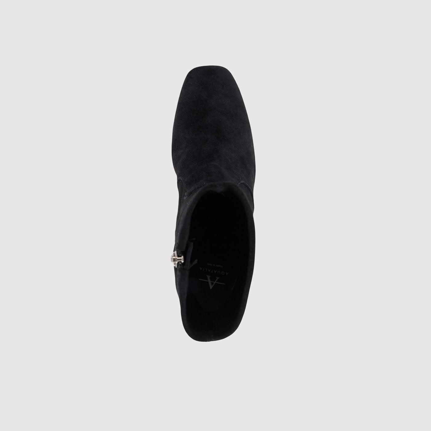 Demetra ankle boot in black suede with a square toe, alternate view