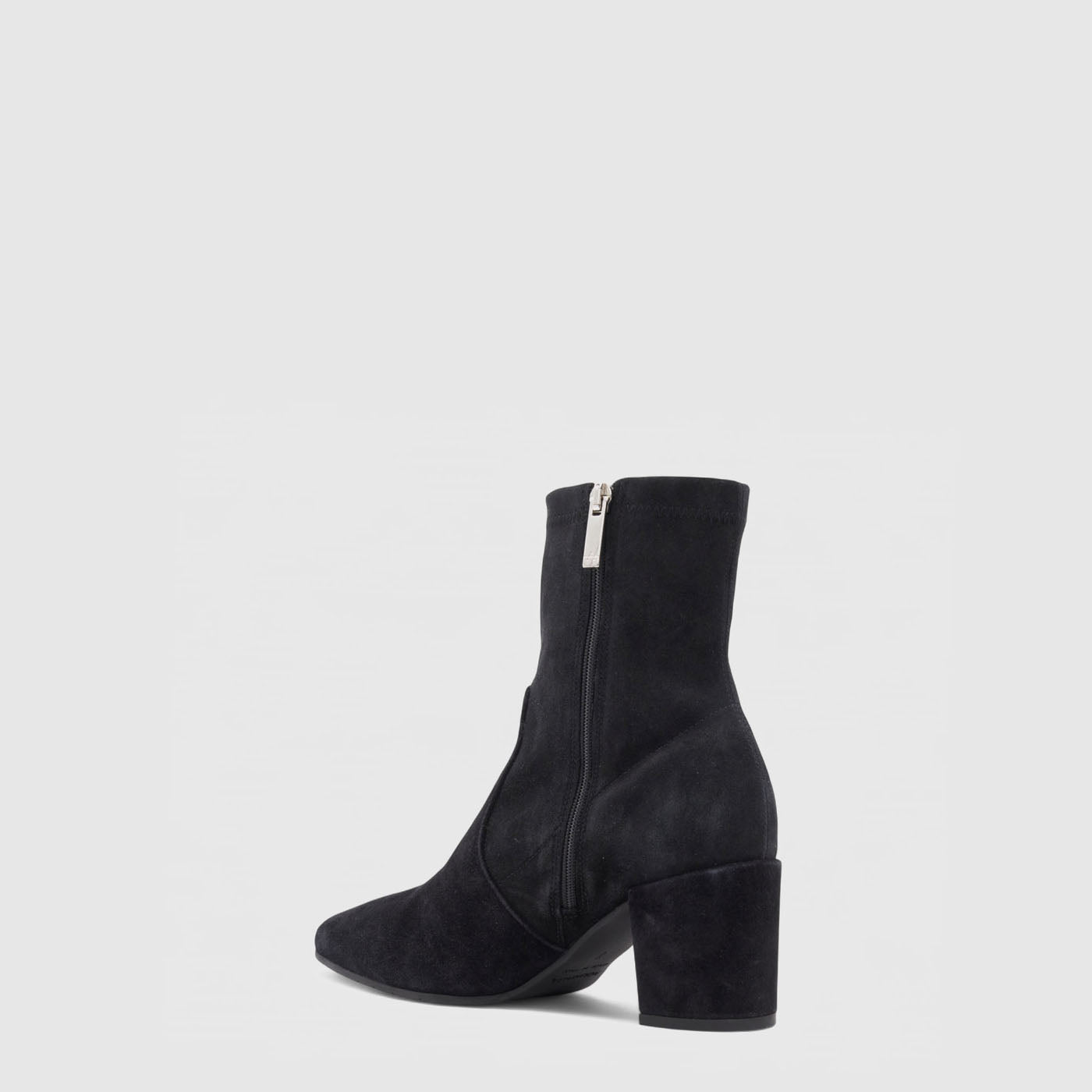 Demetra ankle boot in black suede with a square toe, alternate view