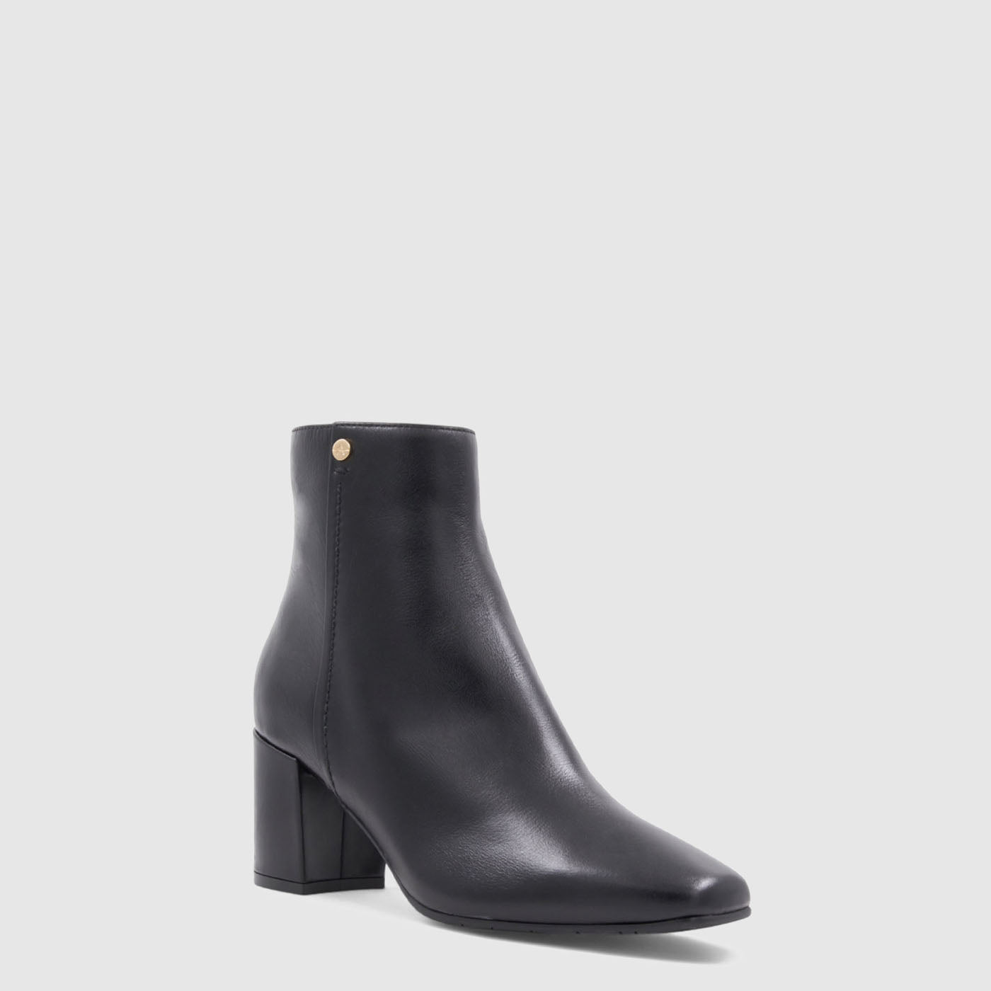 Domani ankle boot in black nappa leather with a square toe, alternate view