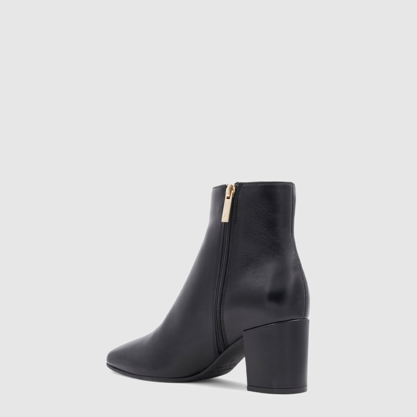 Domani ankle boot in black nappa leather with a square toe, alternate view