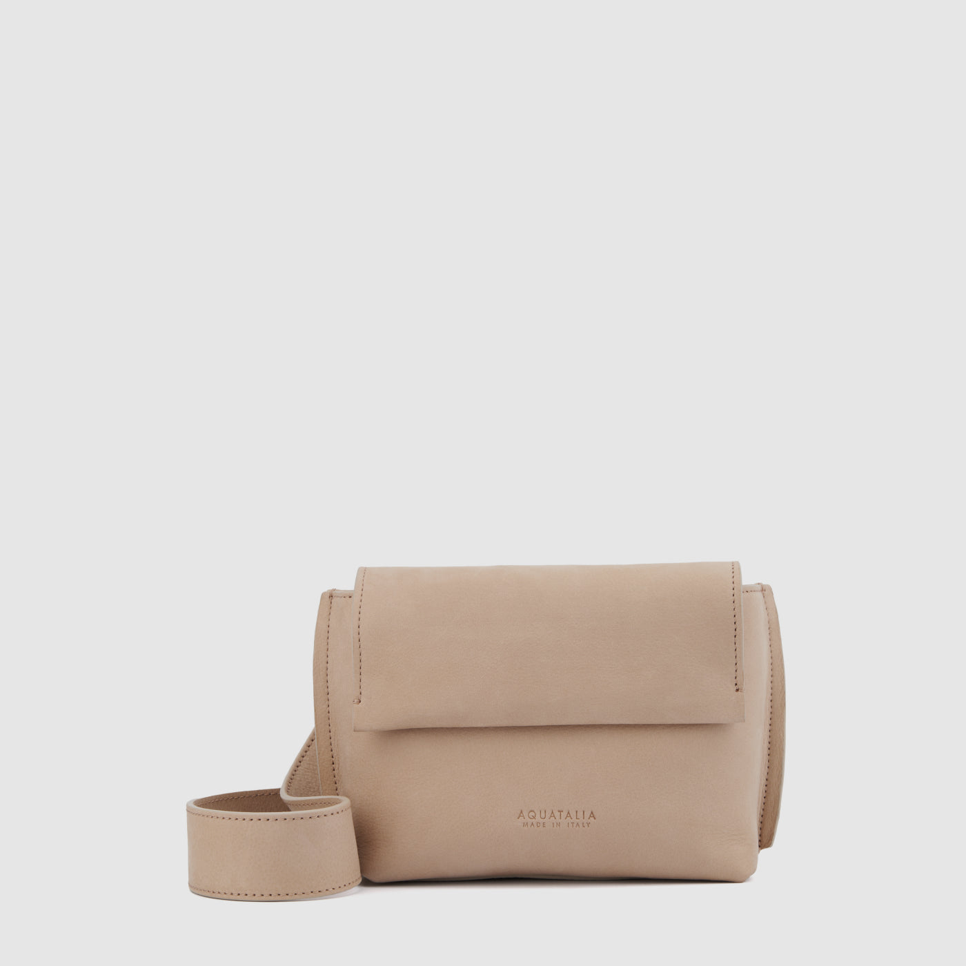 Soho crossbody bag in taupe naplak with an adjustable strap