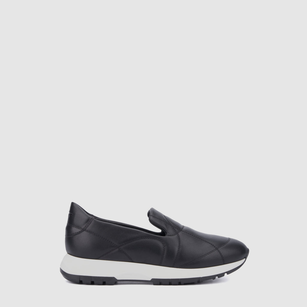Katya slip-on sneaker in black quilted nappa leather