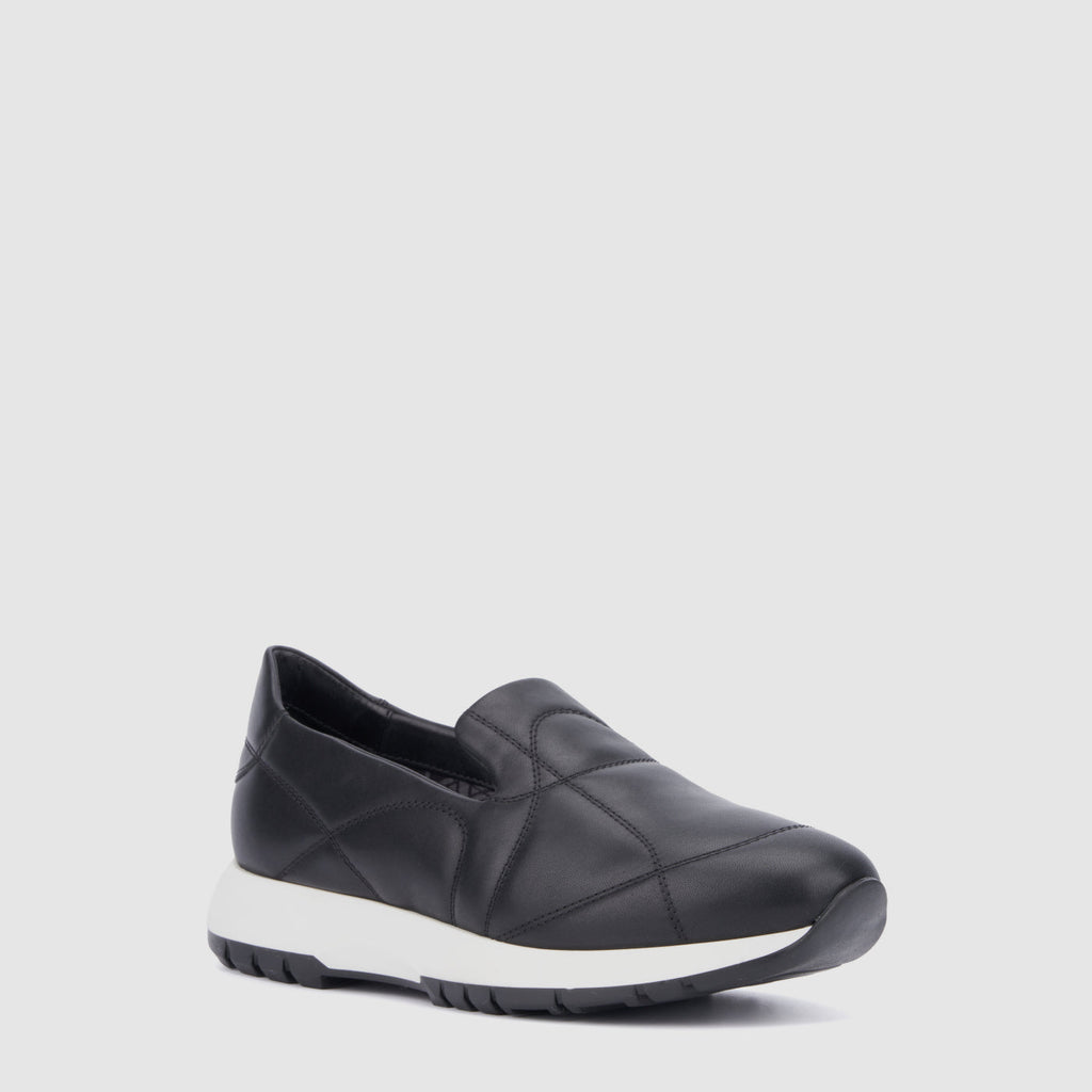 Katya slip-on sneaker in black quilted nappa leather, alternate view