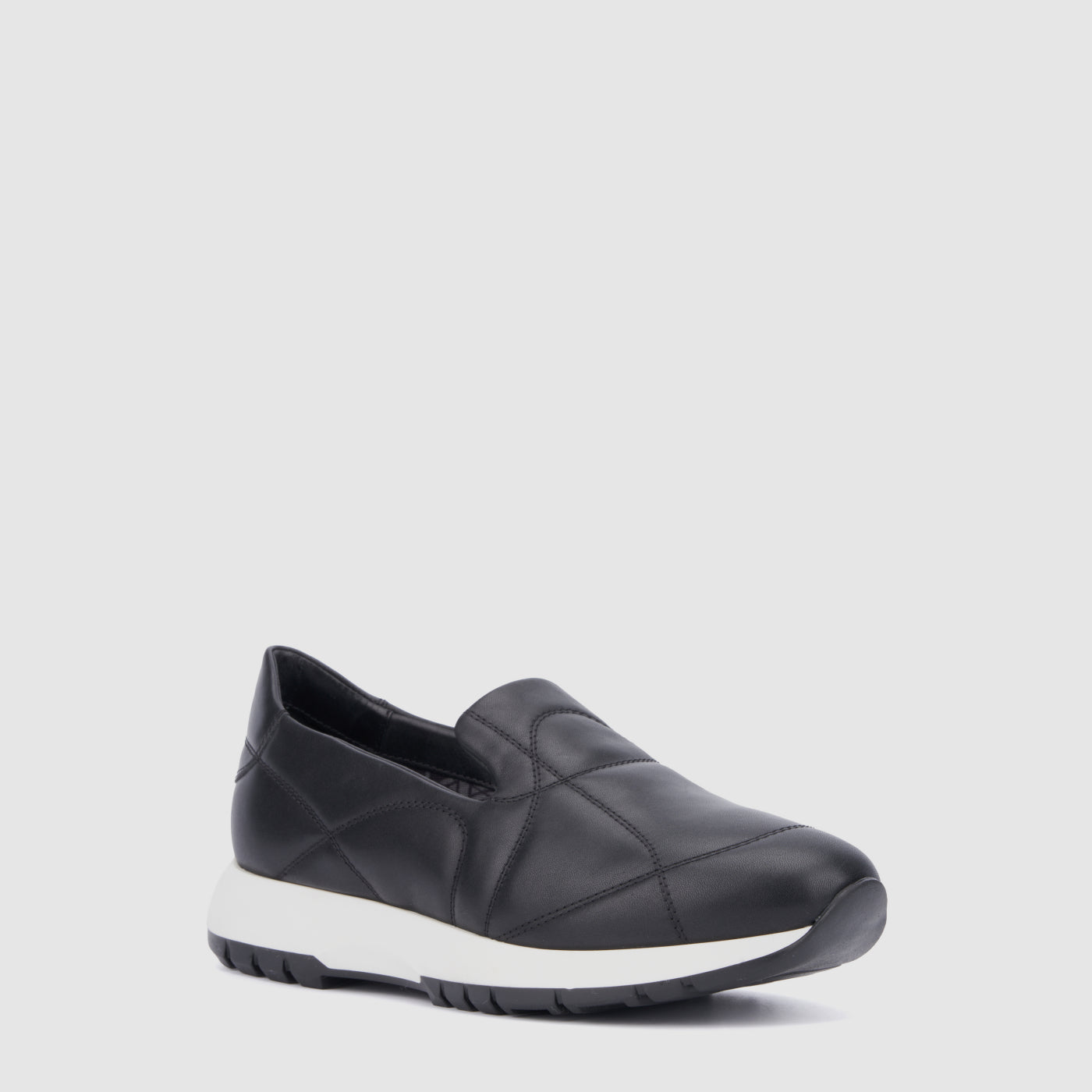 Katya slip-on sneaker in black quilted nappa leather, alternate view
