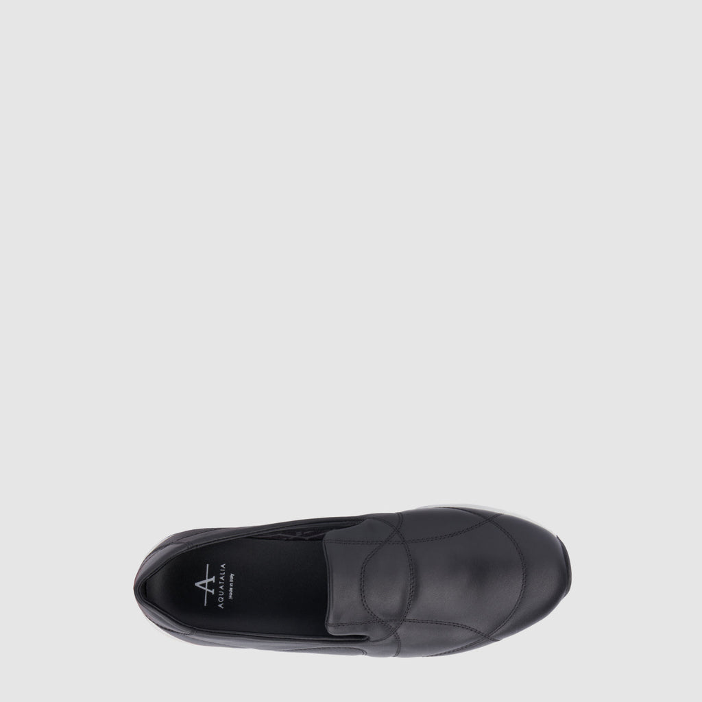 Katya slip-on sneaker in black quilted nappa leather, alternate view