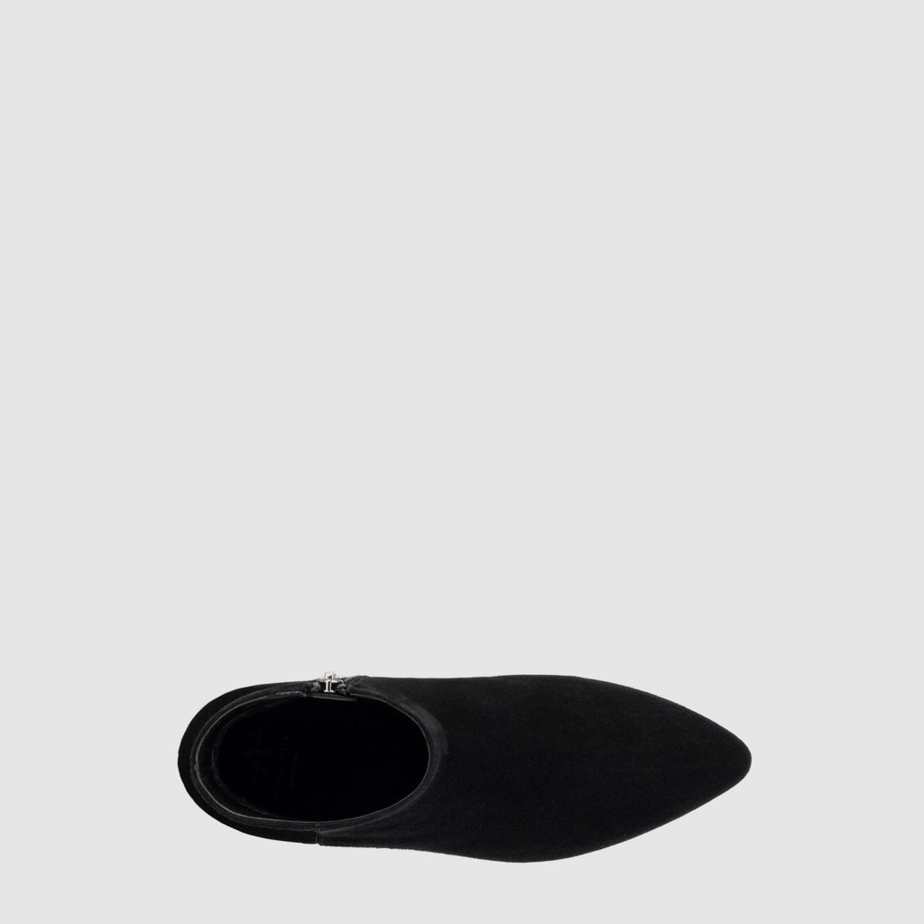 Prisilla ankle boot in black suede with a pointed toe, alternate view