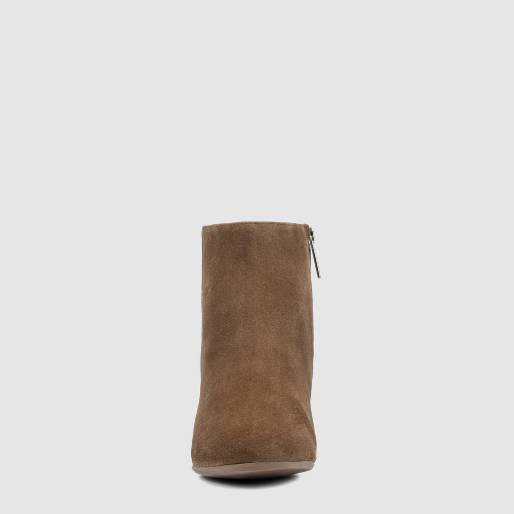 Ulyssa ankle boot in champagne suede with a hidden wedge, alternate view