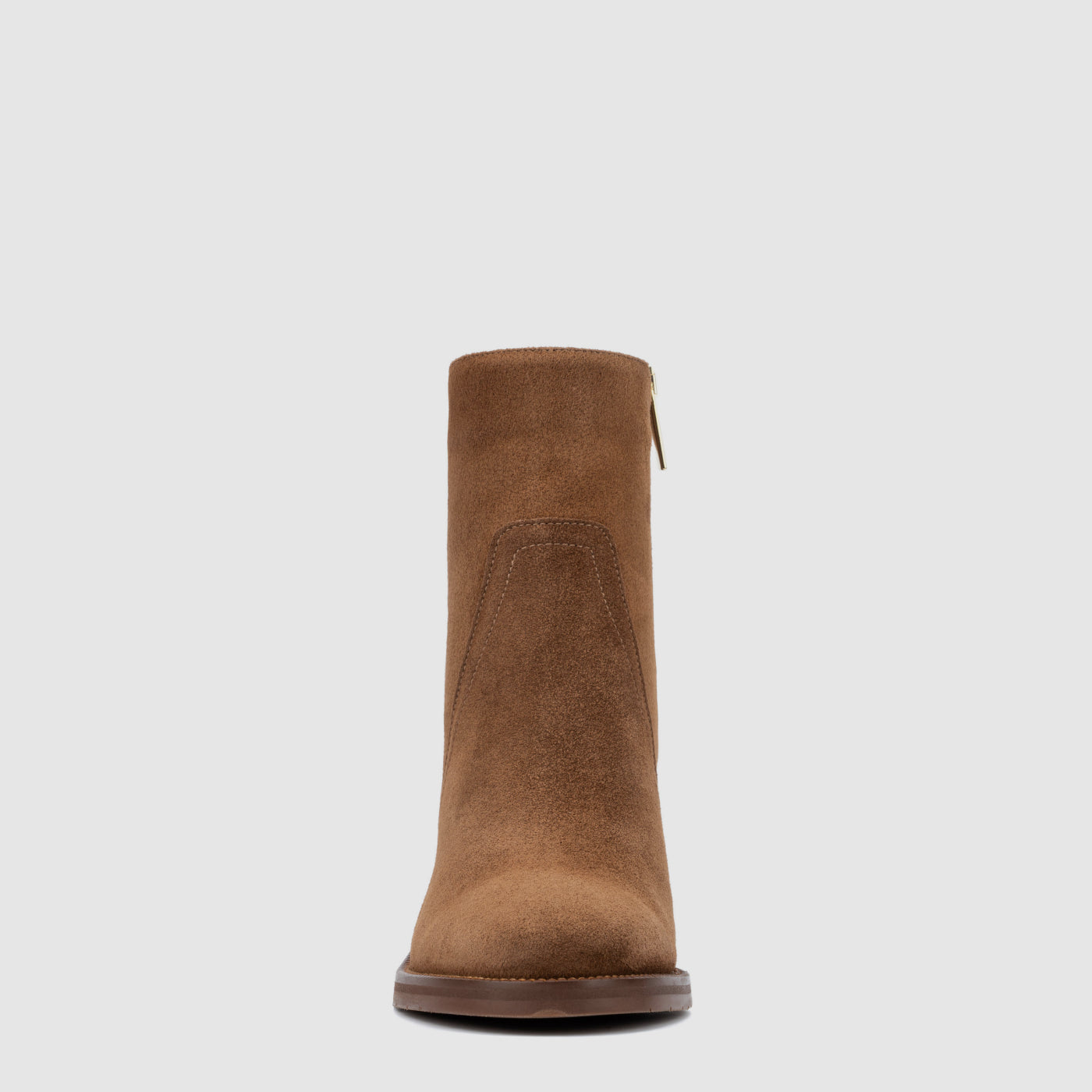 Janella ankle boot in brandy suede with stitched detailing, alternate view