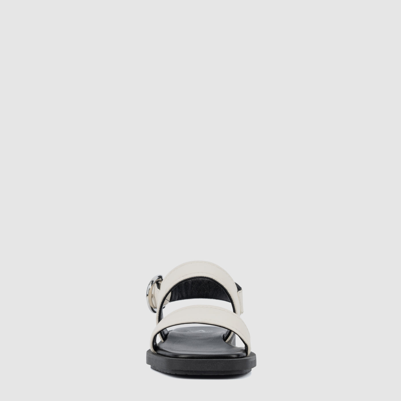 Joni sandal in eggshell suede with an adjustable buckle, alternate view