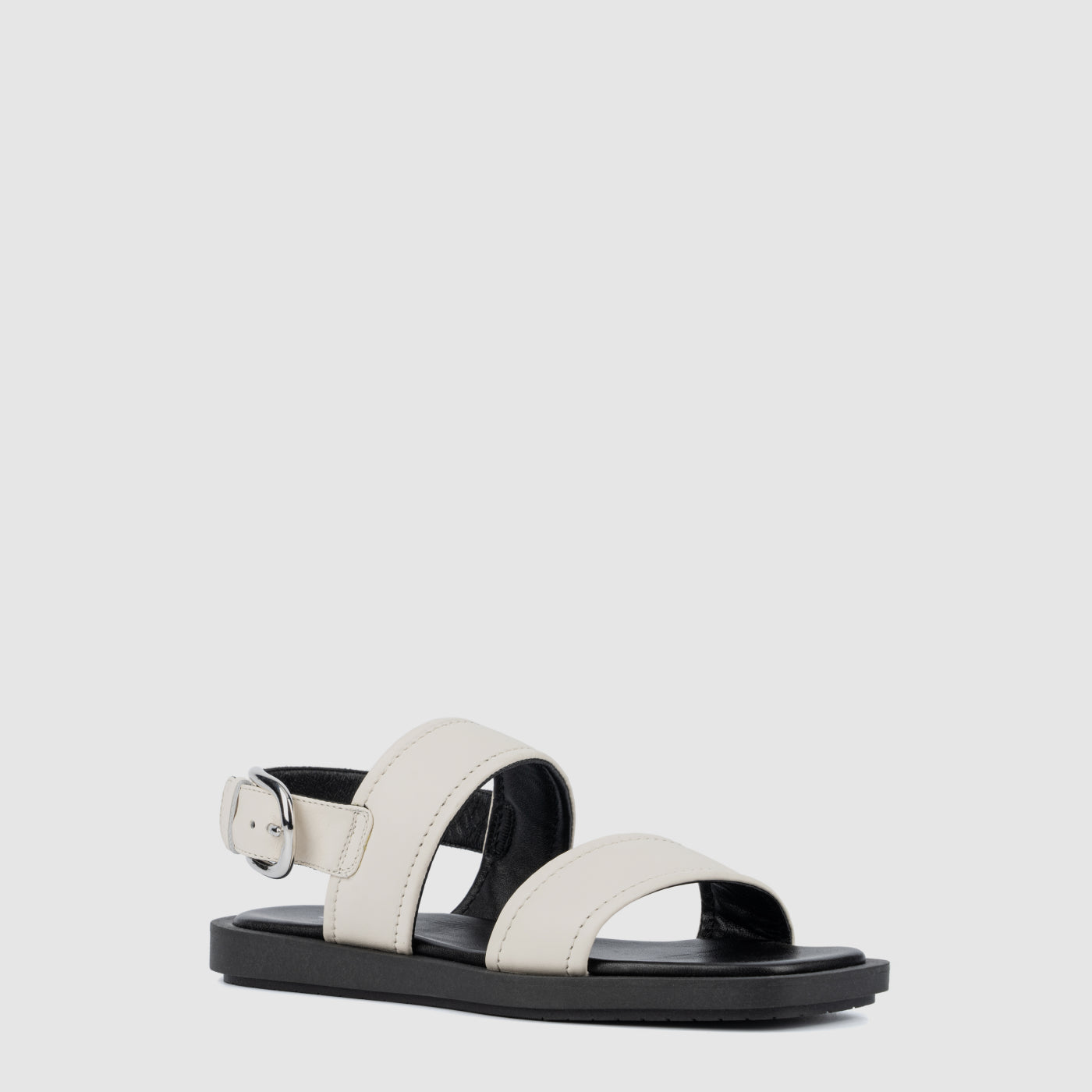 Joni sandal in eggshell suede with an adjustable buckle, alternate view