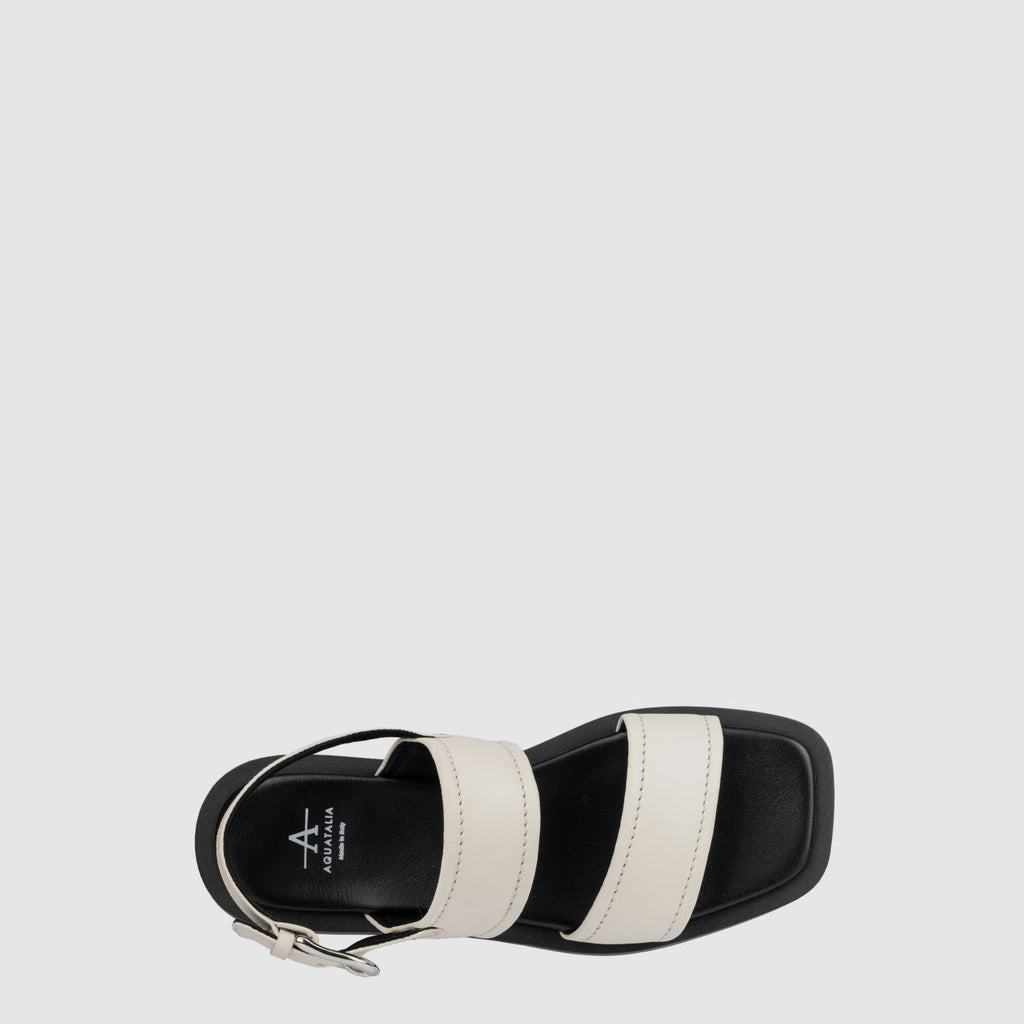 Joni sandal in eggshell suede with an adjustable buckle, alternate view