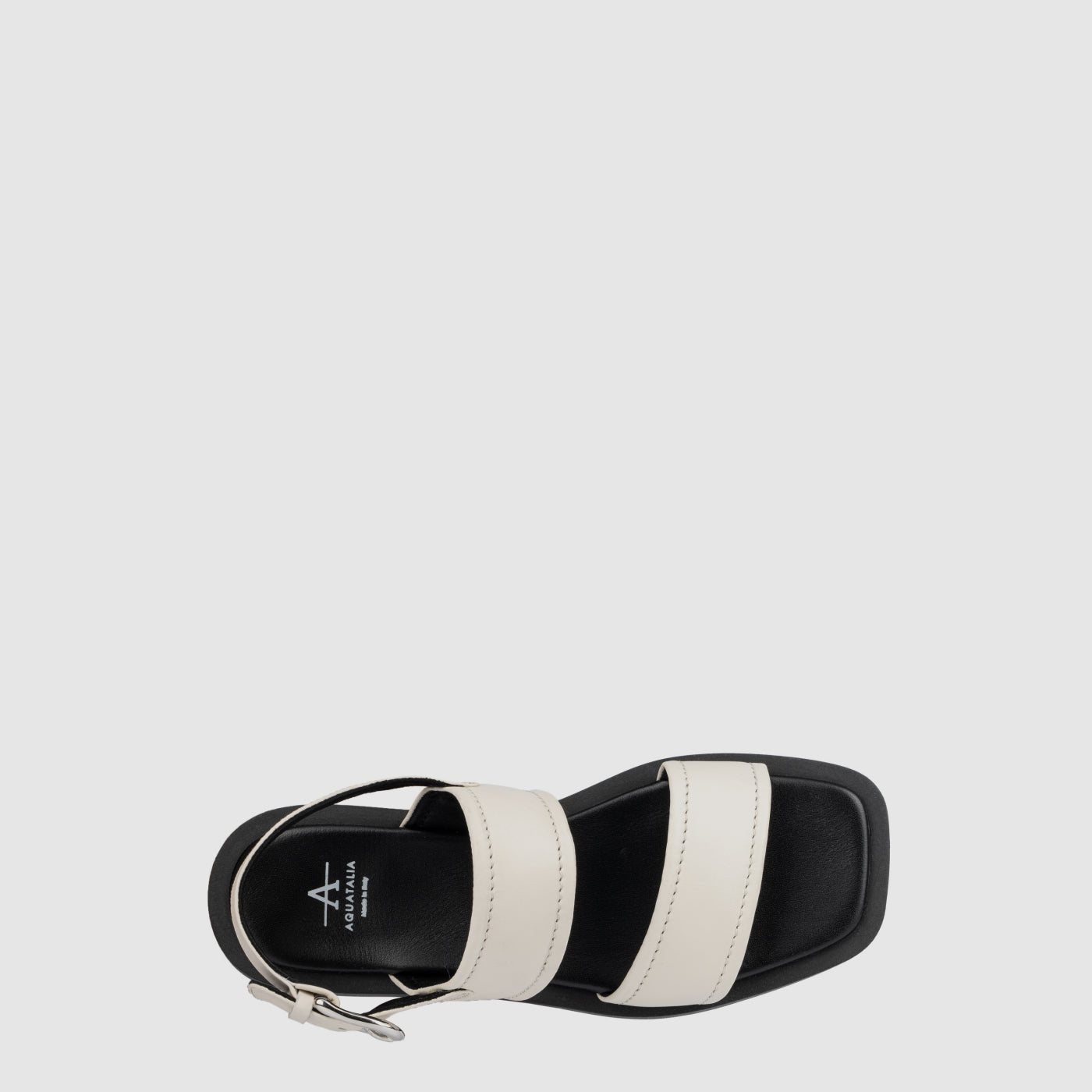 Joni sandal in eggshell suede with an adjustable buckle, alternate view