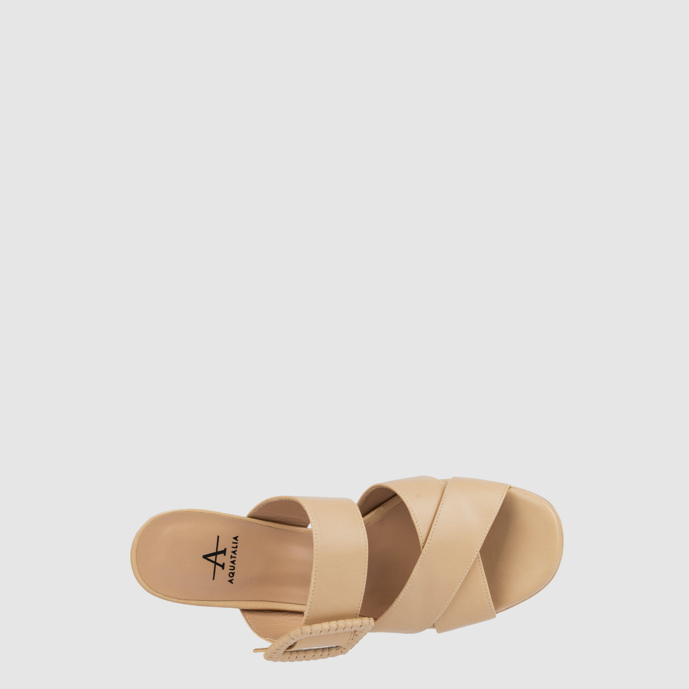 Maurina sandal in almond dress suede with a covered heel, alternate view