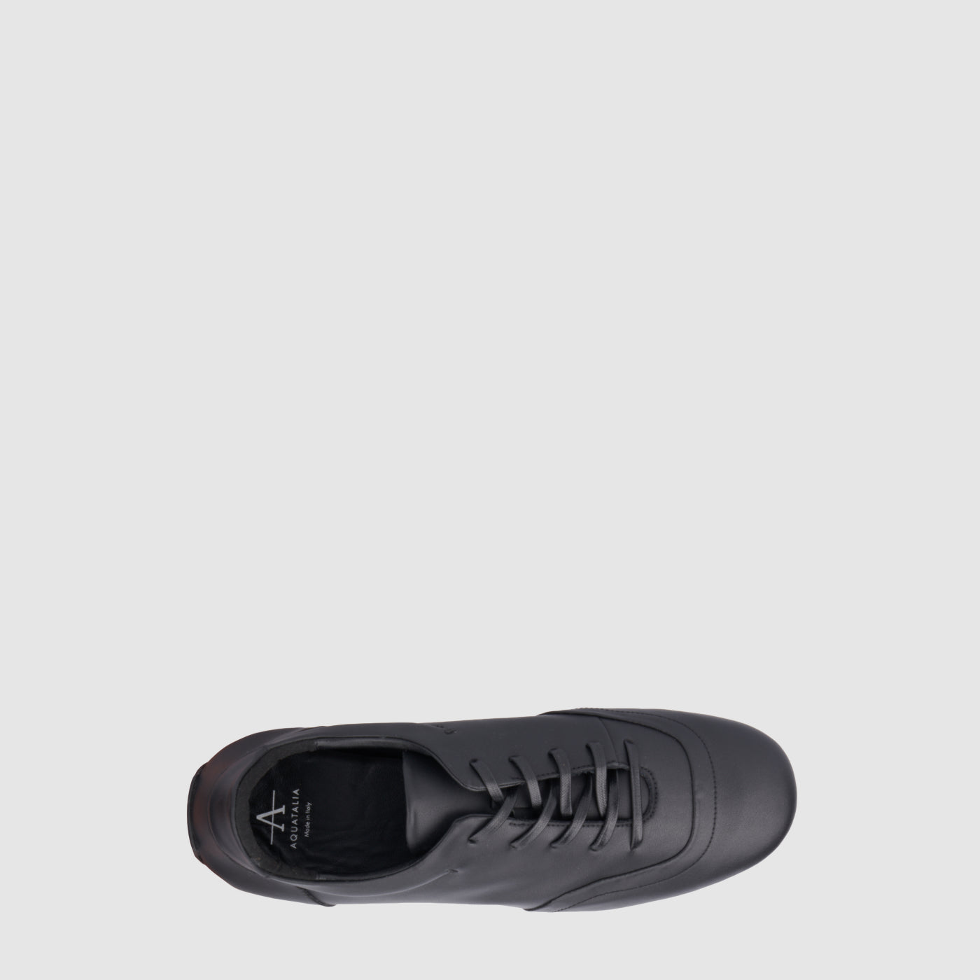 Qrystal sneaker in black leather with a lace-up closure, alternate view