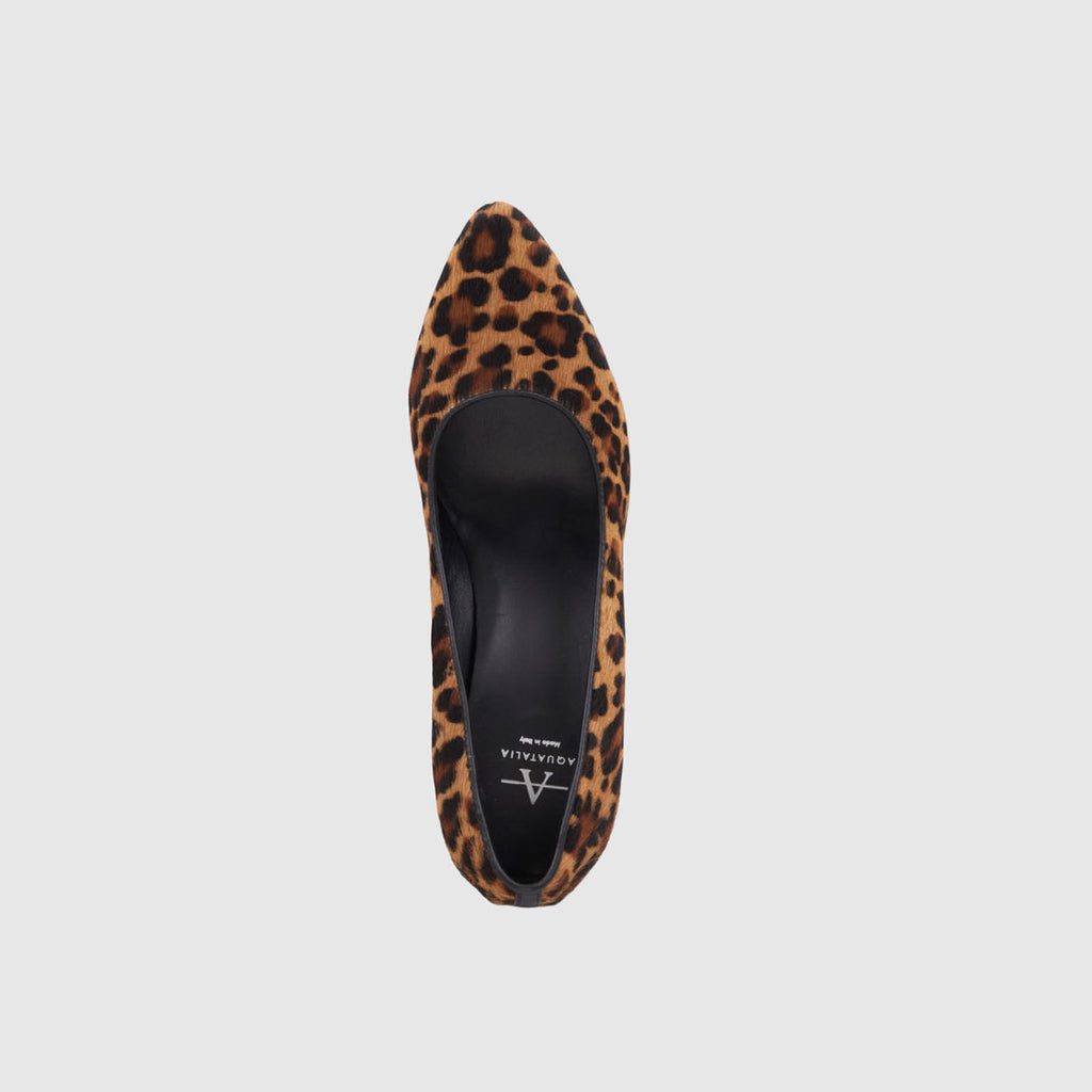 Peony pump in leopard haircalf with a covered heel, alternate view