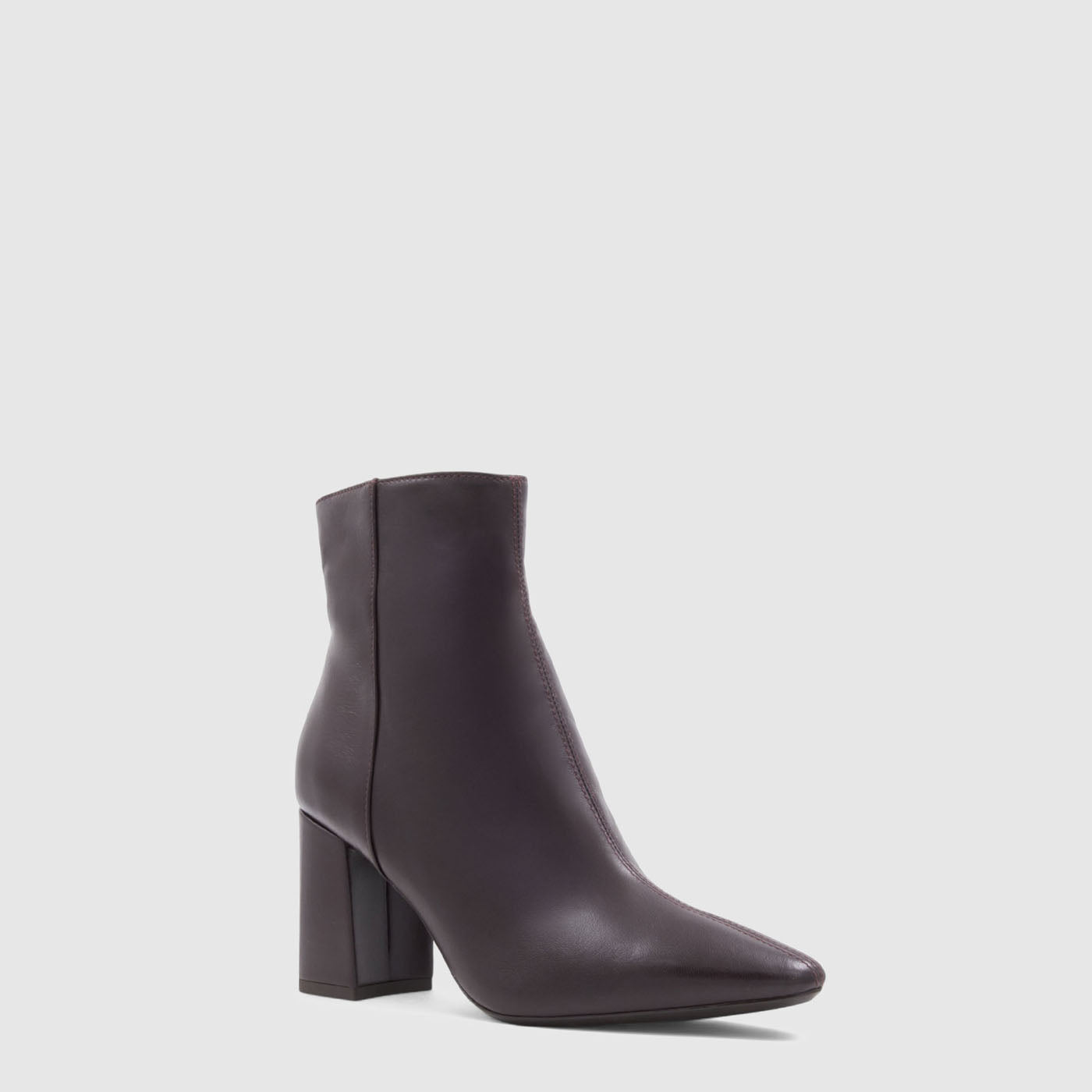Pierra ankle boot in dark brown leather with a pointed toe, alternate view