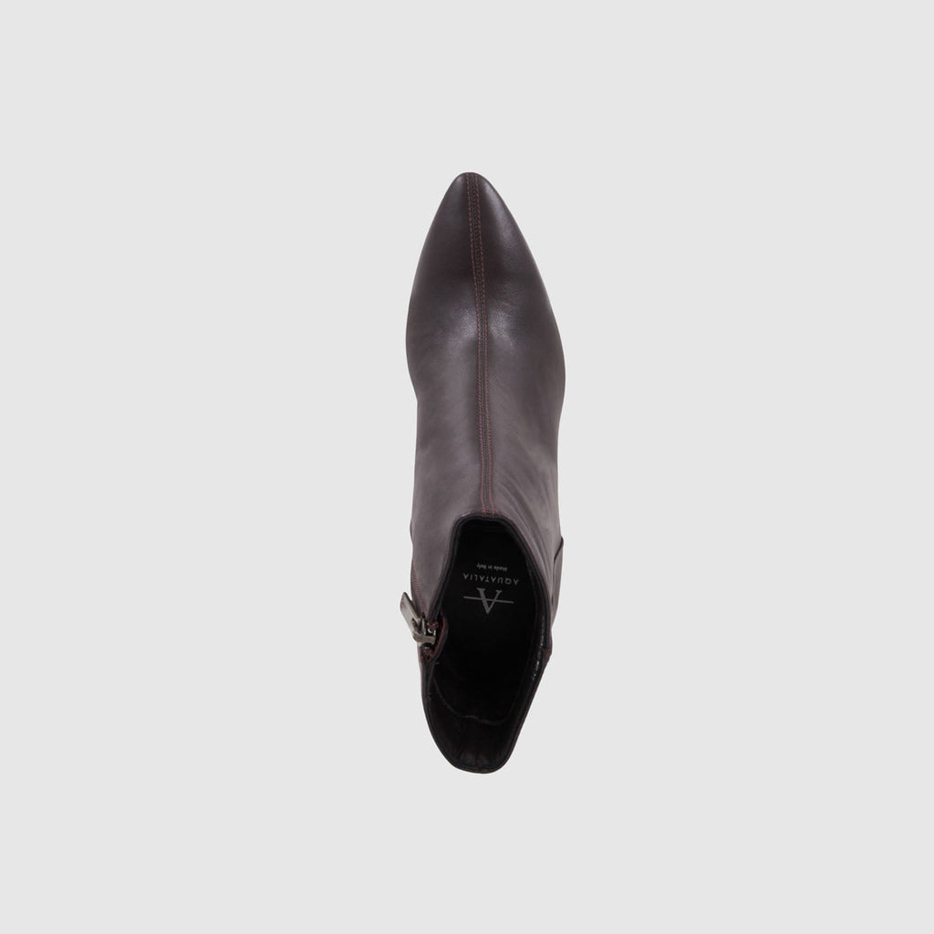 Pierra ankle boot in dark brown leather with a pointed toe, alternate view
