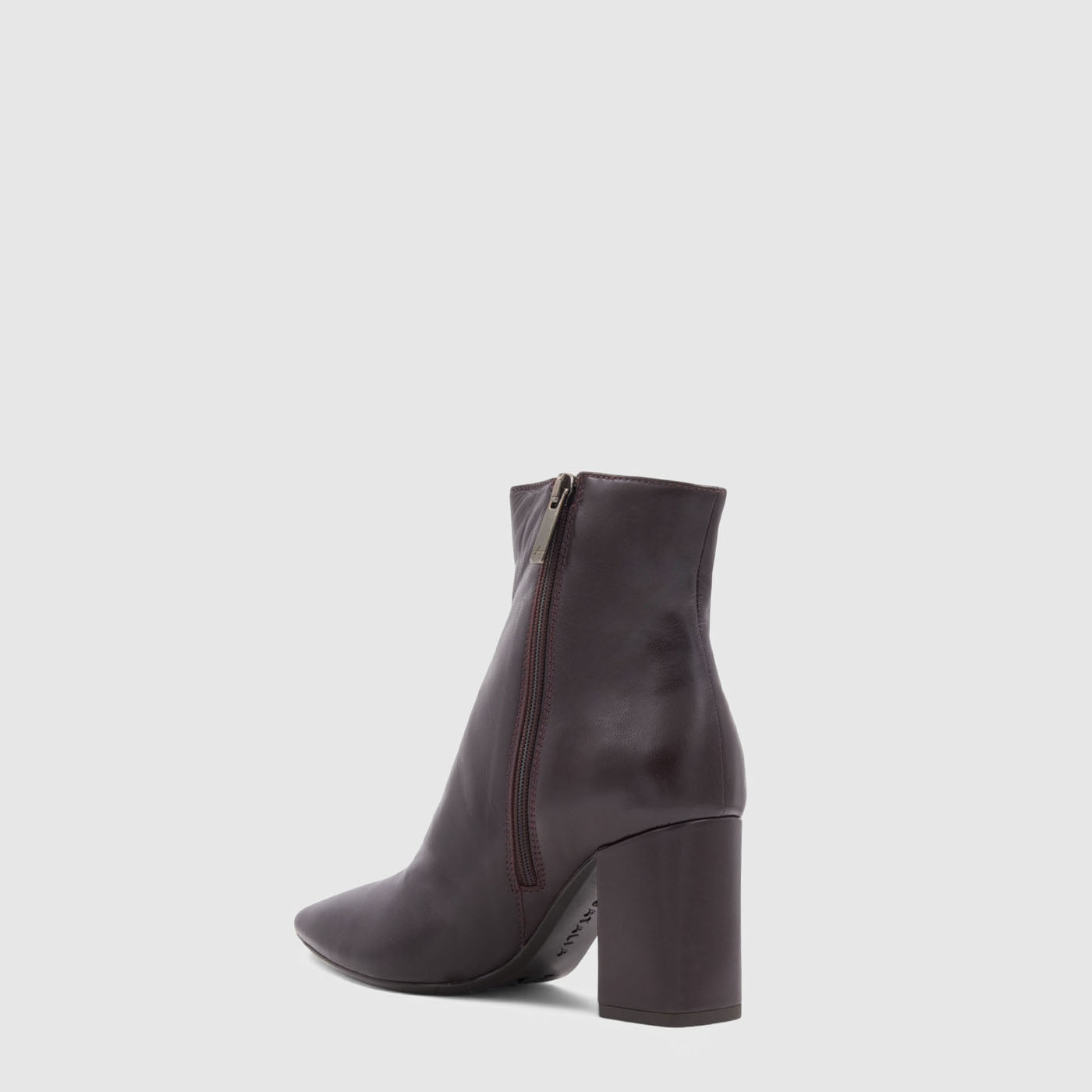 Pierra ankle boot in dark brown leather with a pointed toe, alternate view
