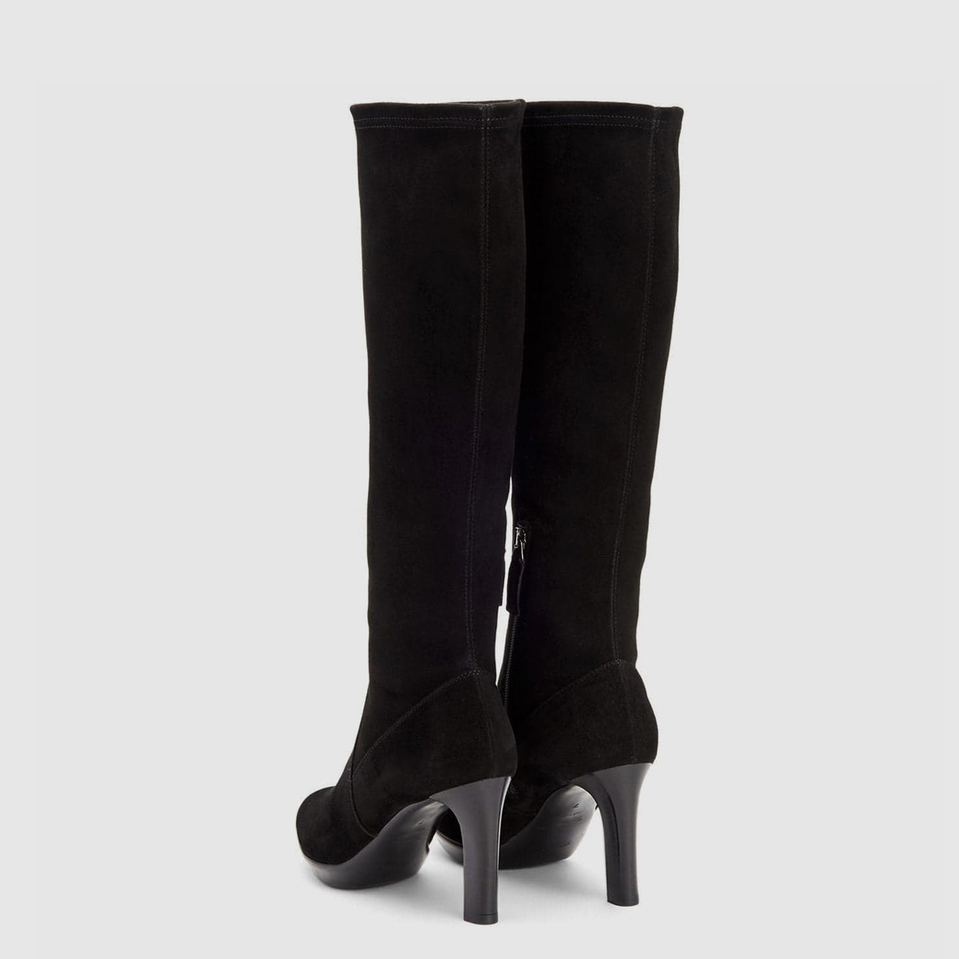 Rhumba knee high boot in black suede on a platform sole, alternate view