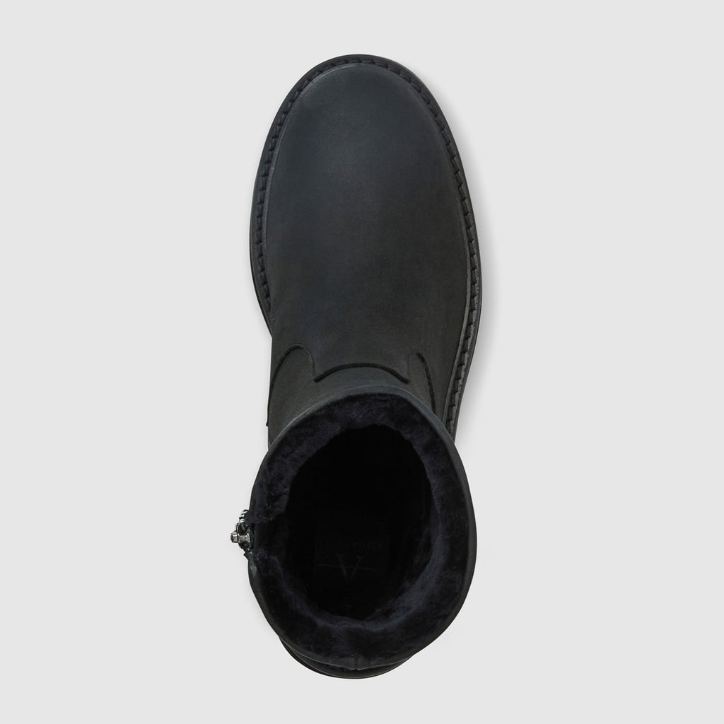 Eloise ankle boot in black suede on a lug sole, alternate view