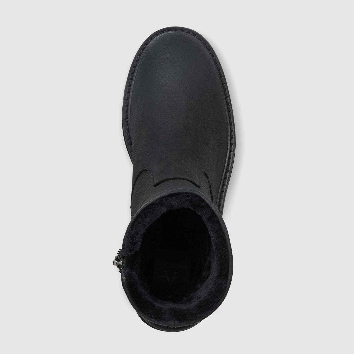 Eloise ankle boot in black suede on a lug sole, alternate view